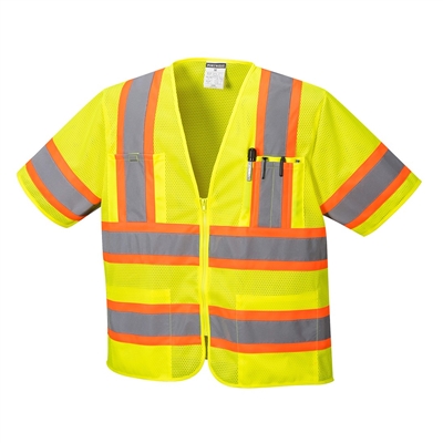 Portwest Augusta Sleeved Hi-Vis Vest Yellow US383Y