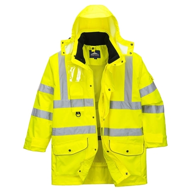 Portwest Hi-Vis 7 in 1 Traffic Jacket Yellow US427